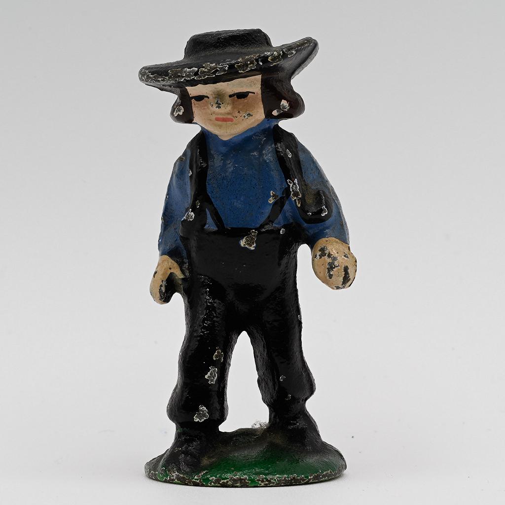 Grey Iron Young Amish Boy Vintage  Figure 1930