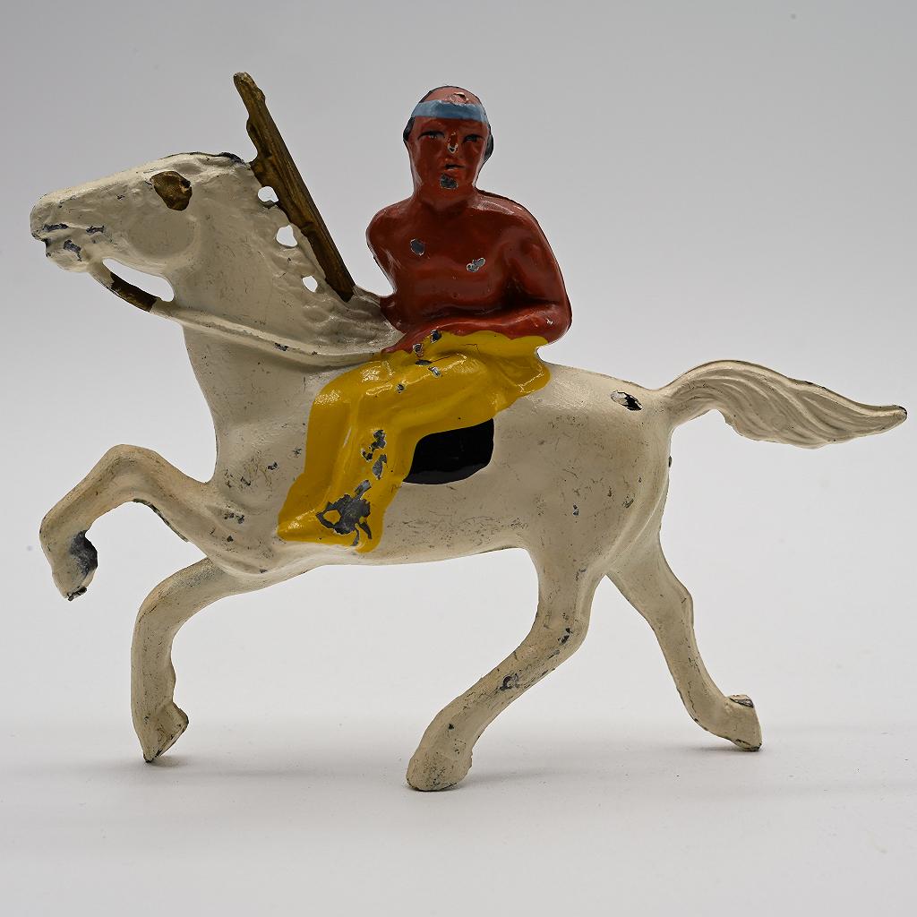 Vintage Lead Indian with Rifle on Horse