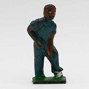Grey Iron Black Man Digging Vintage Figure for Rail or Farm Layout