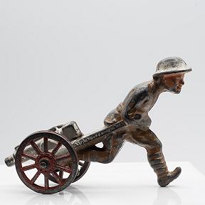 Manoil Soldier Pulling Cannon